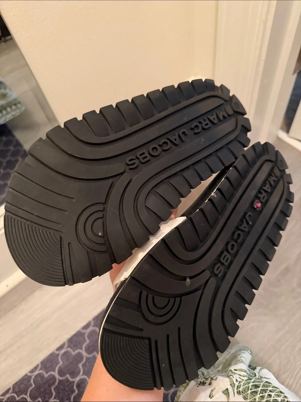 Marc Jacobs Black & White Logo Slide Sandals